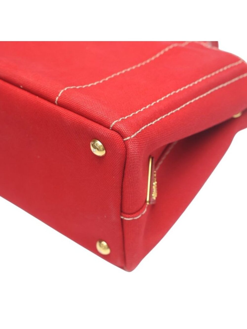 Prada 1 Bg439 Canvas Tote Bag Canapa Mini Red - Picture 8 of 10
